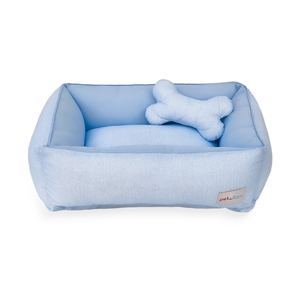 Cama Conforto Quadriculada Azul