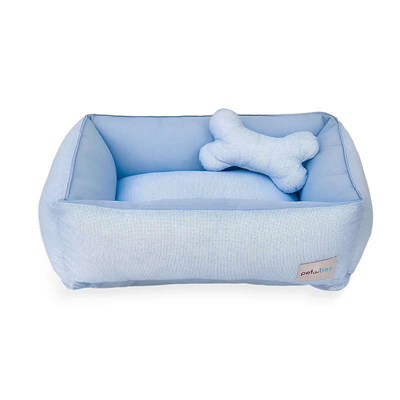 Cama Conforto Quadriculada Azul