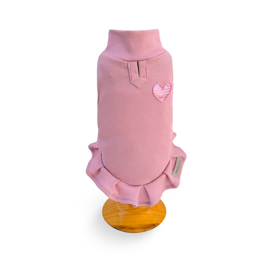 Regata Malha Canelada Rosê Coração