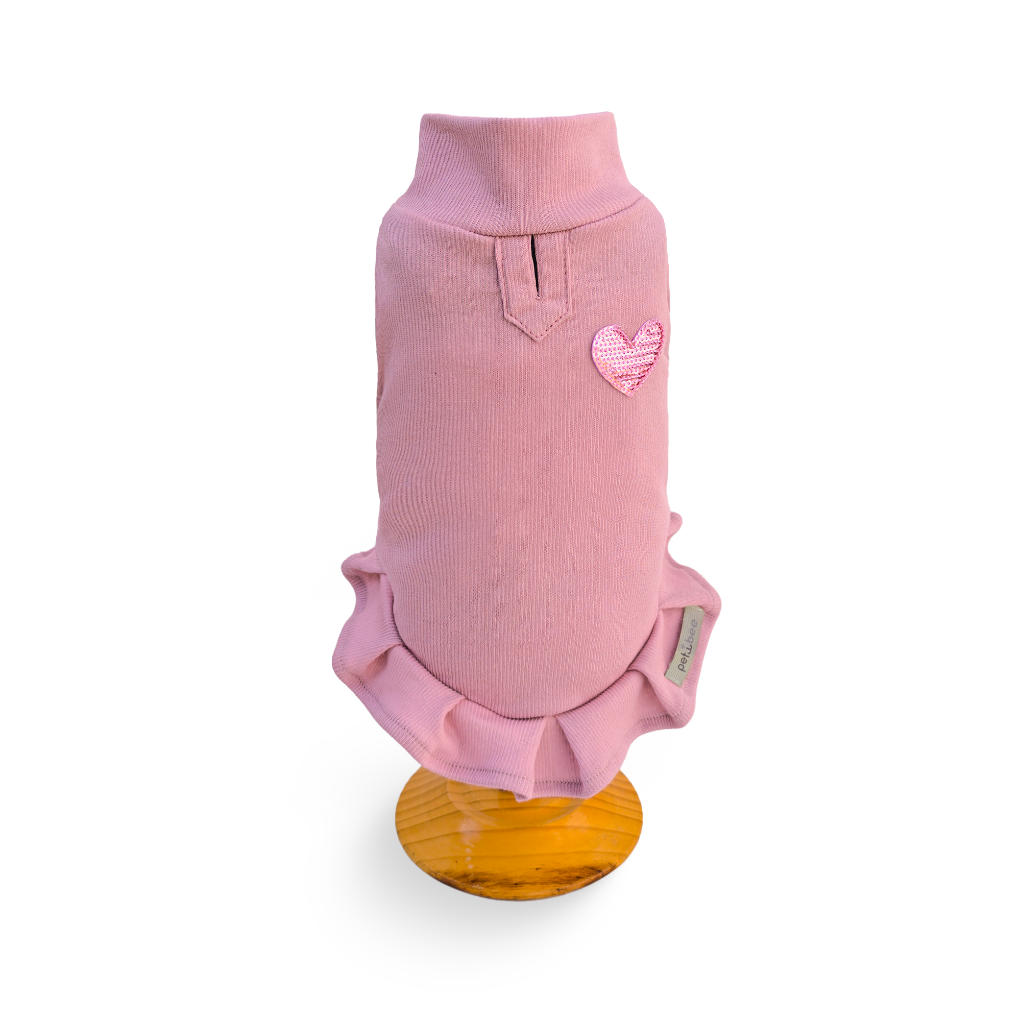 Regata Malha Canelada Rosê Coração