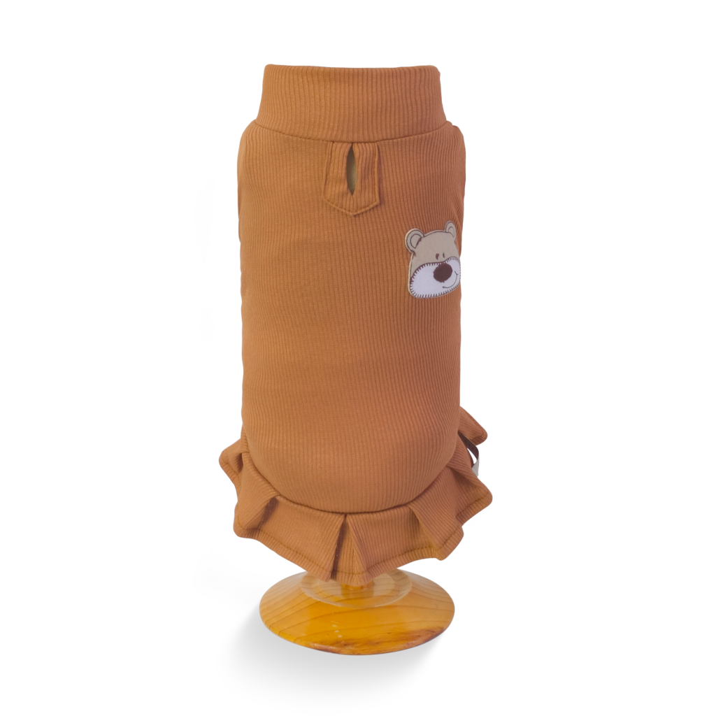 Vestido Canelado Caramelo Urso