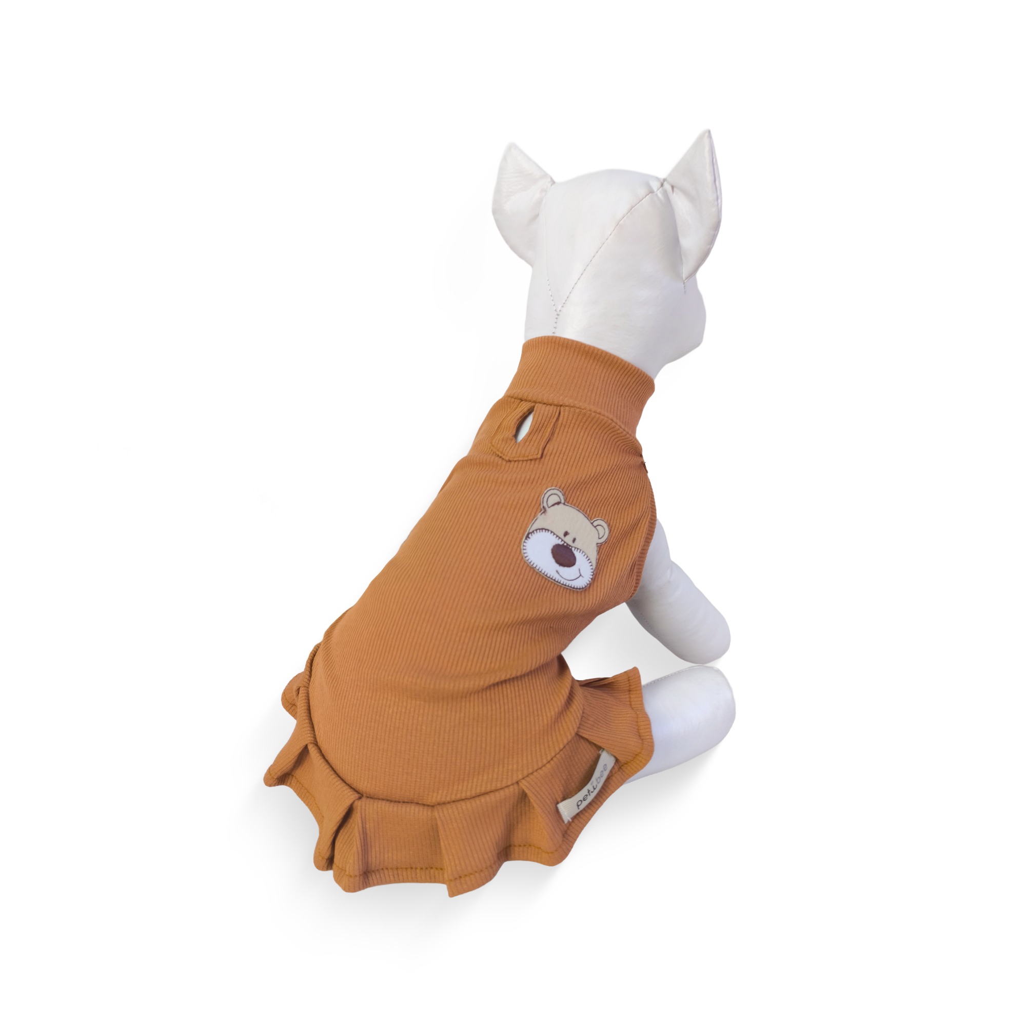 Vestido Canelado Caramelo Urso