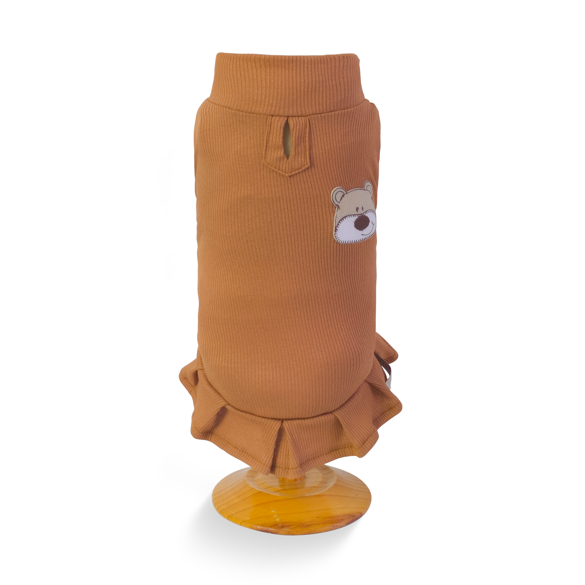 Vestido Canelado Caramelo Urso