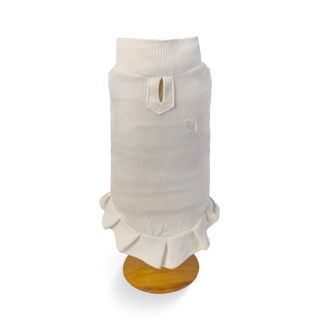 Vestido Canelado Off Borboleta