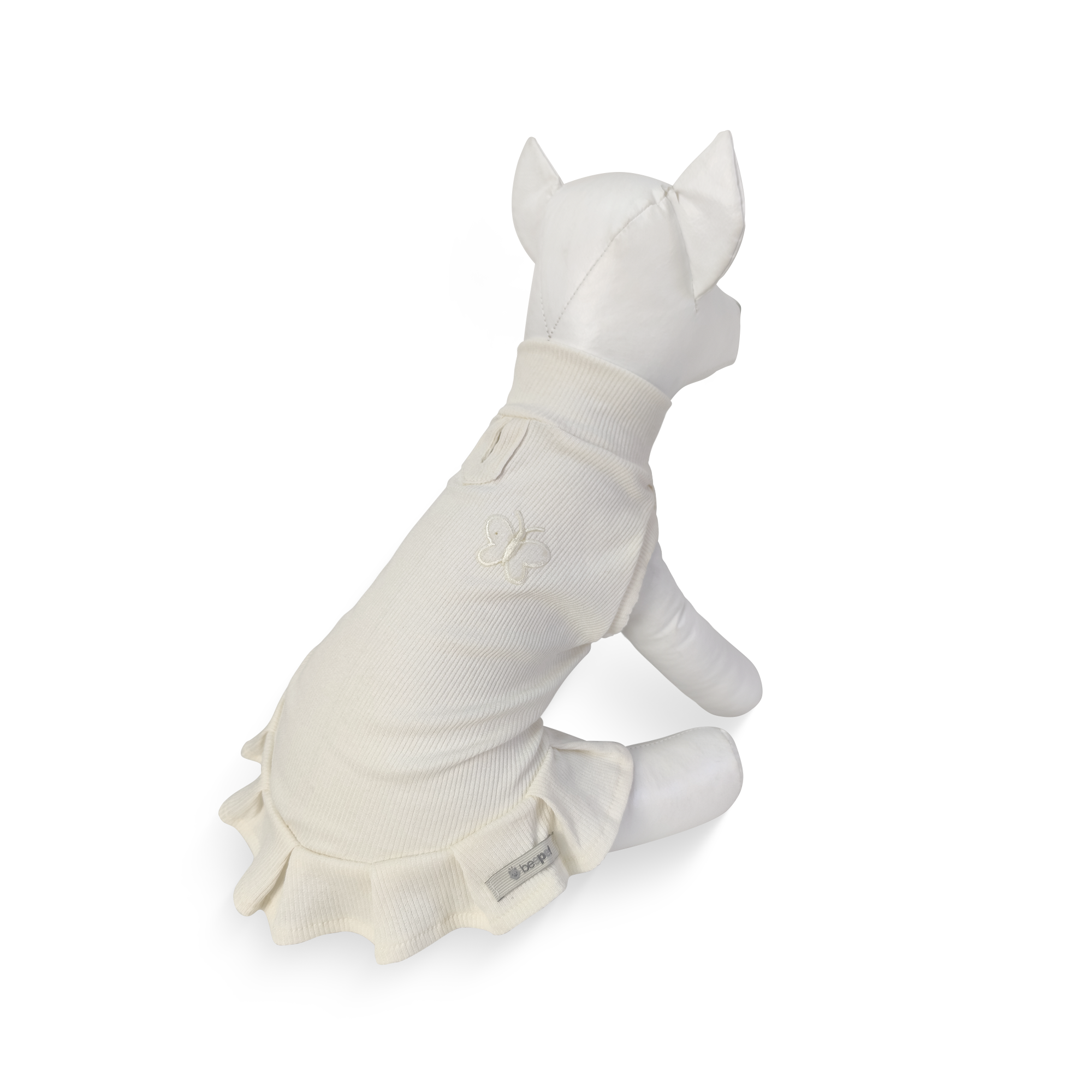 Vestido Canelado Off Borboleta