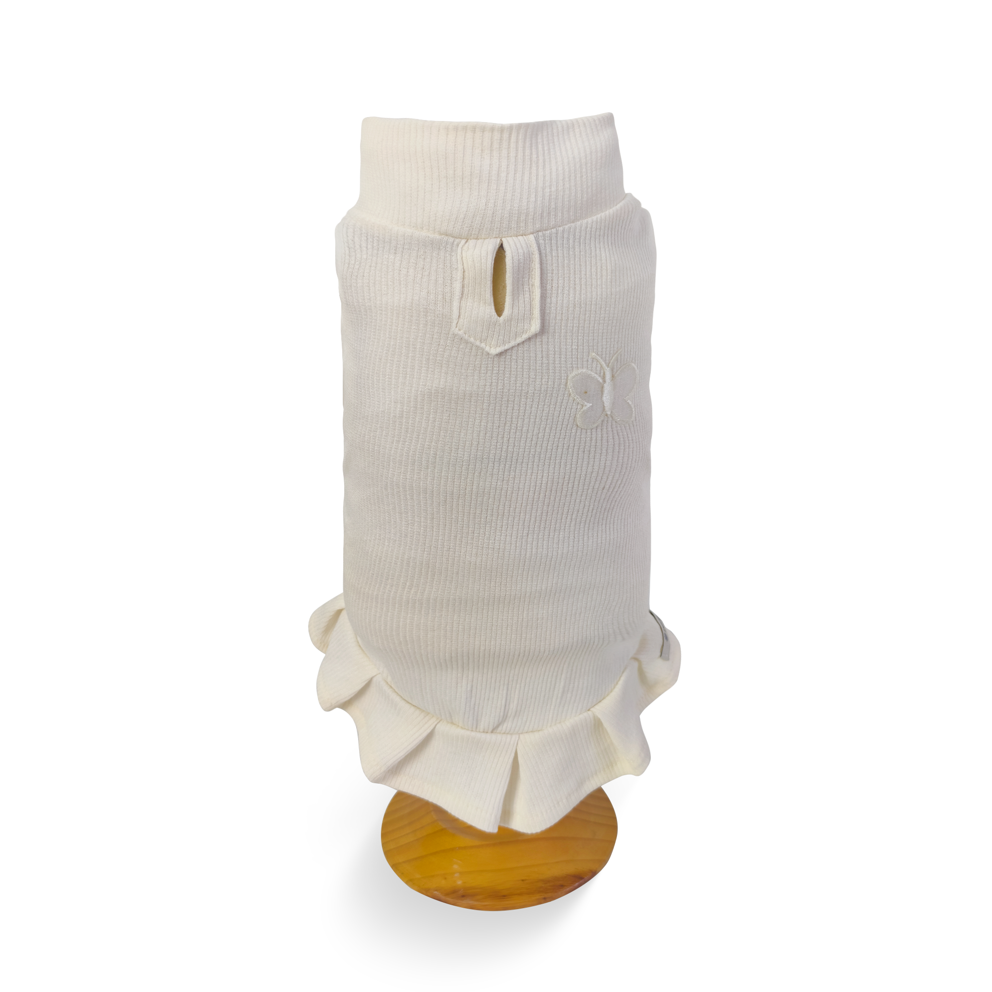 Vestido Canelado Off Borboleta